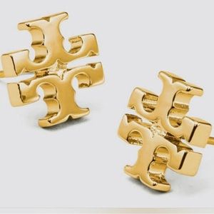 Tory Burch Gold Kira Logo Studs